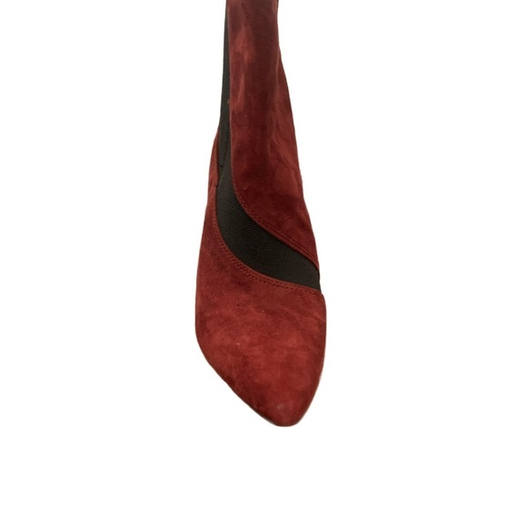 Nine West Fifer Suede Ankle Boots in Red & Black Size 6 - Picture 2 of 5